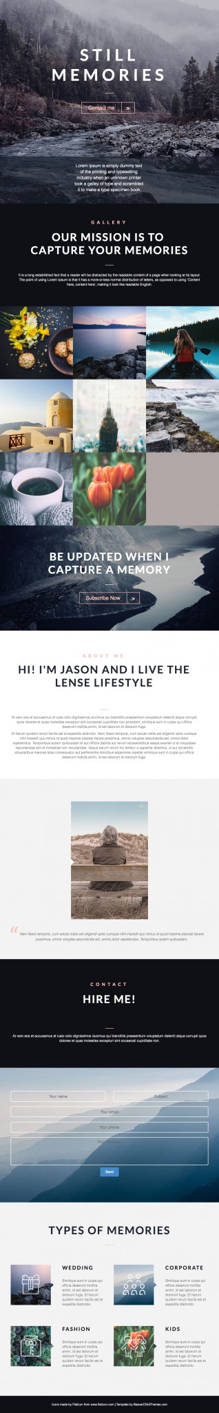 photographer landing page